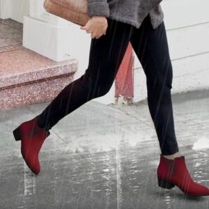 Betabrand Red Ankle Booties